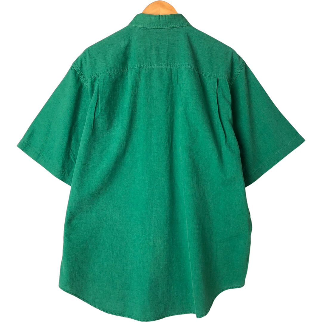 90'S GAP Old Gap Short Sleeve Cotton x Linen Shirt Men's L Size Vintage linen green type Vintage Second Hand