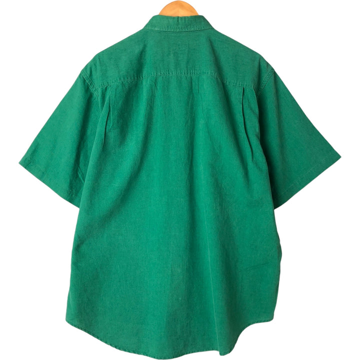 90'S GAP Old Gap Short Sleeve Cotton x Linen Shirt Men's L Size Vintage linen green type Vintage Second Hand