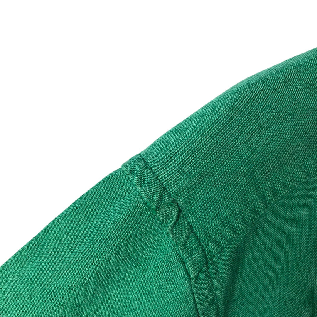 90'S GAP Old Gap Short Sleeve Cotton x Linen Shirt Men's L Size Vintage linen green type Vintage Second Hand