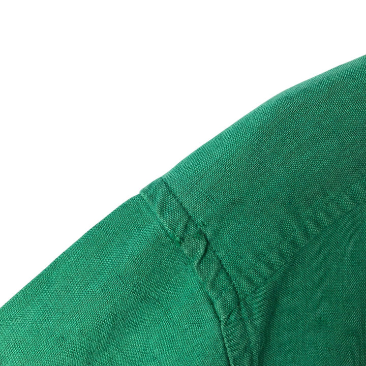 90'S GAP Old Gap Short Sleeve Cotton x Linen Shirt Men's L Size Vintage linen green type Vintage Second Hand