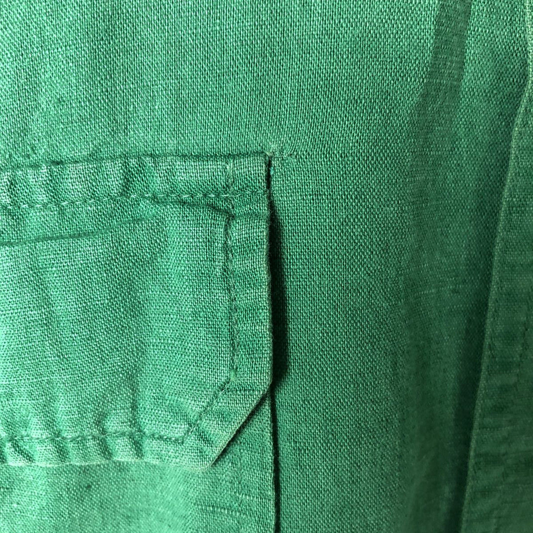 90'S GAP Old Gap Short Sleeve Cotton x Linen Shirt Men's L Size Vintage linen green type Vintage Second Hand