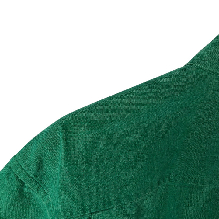 90'S GAP Old Gap Short Sleeve Cotton x Linen Shirt Men's L Size Vintage linen green type Vintage Second Hand