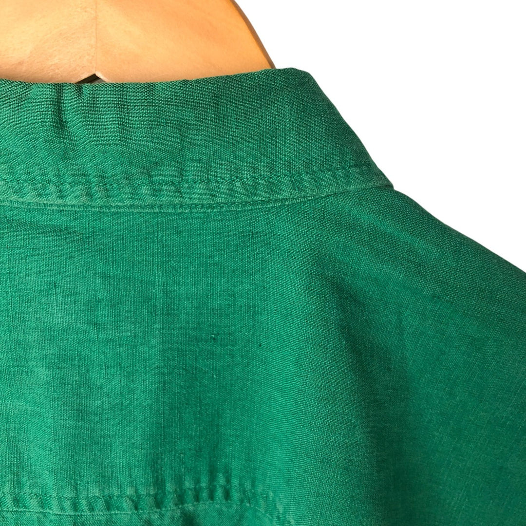 90'S GAP Old Gap Short Sleeve Cotton x Linen Shirt Men's L Size Vintage linen green type Vintage Second Hand