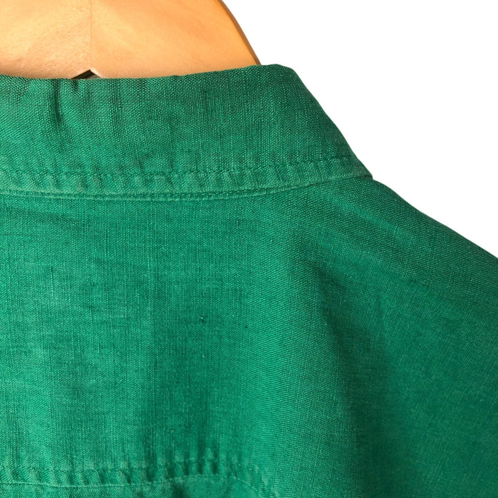 90'S GAP Old Gap Short Sleeve Cotton x Linen Shirt Men's L Size Vintage linen green type Vintage Second Hand