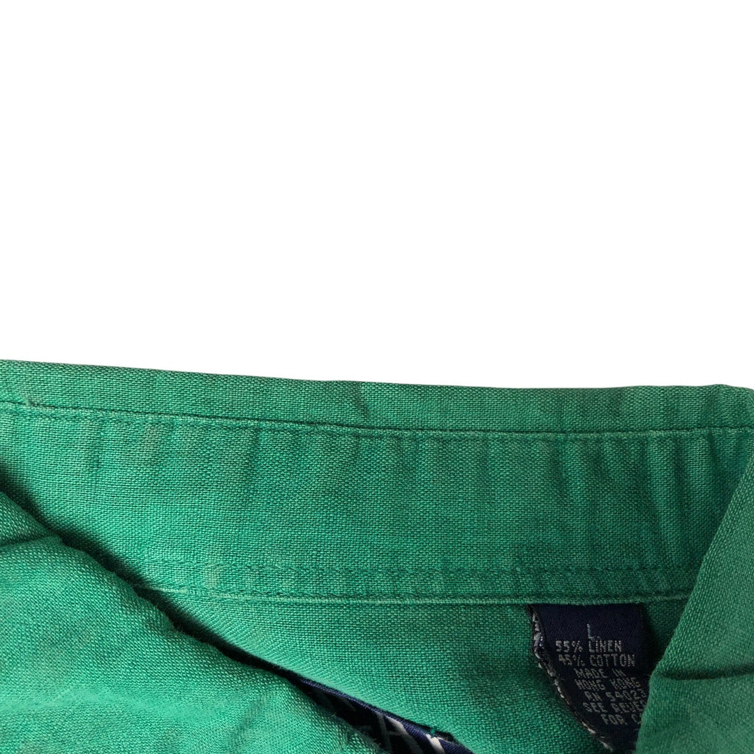 90'S GAP Old Gap Short Sleeve Cotton x Linen Shirt Men's L Size Vintage linen green type Vintage Second Hand