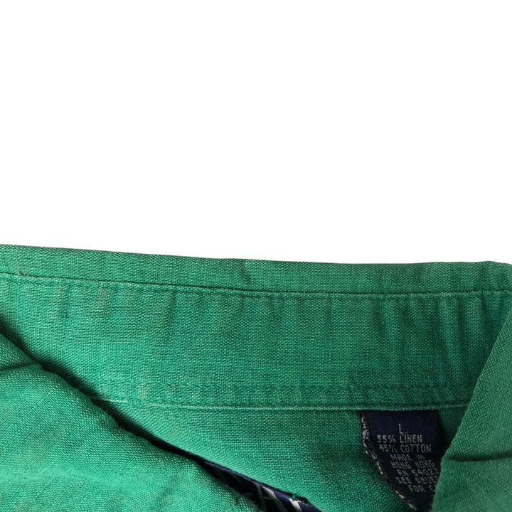 90'S GAP Old Gap Short Sleeve Cotton x Linen Shirt Men's L Size Vintage linen green type Vintage Second Hand
