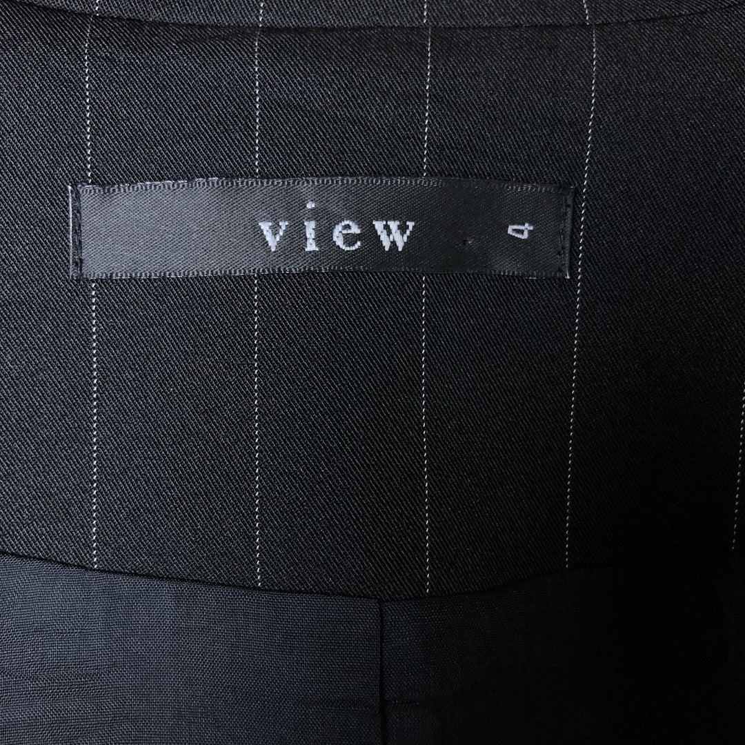 View Stripe Pattern Peak Lapel Tailored Jacket Women's XS polyester black type Vintage Second Hand