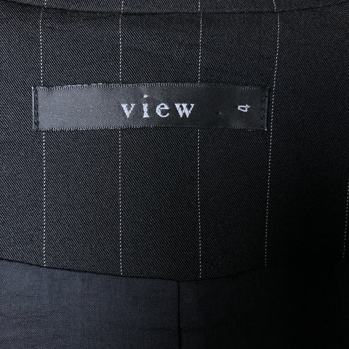 View Stripe Pattern Peak Lapel Tailored Jacket Women's XS polyester black type Vintage Second Hand