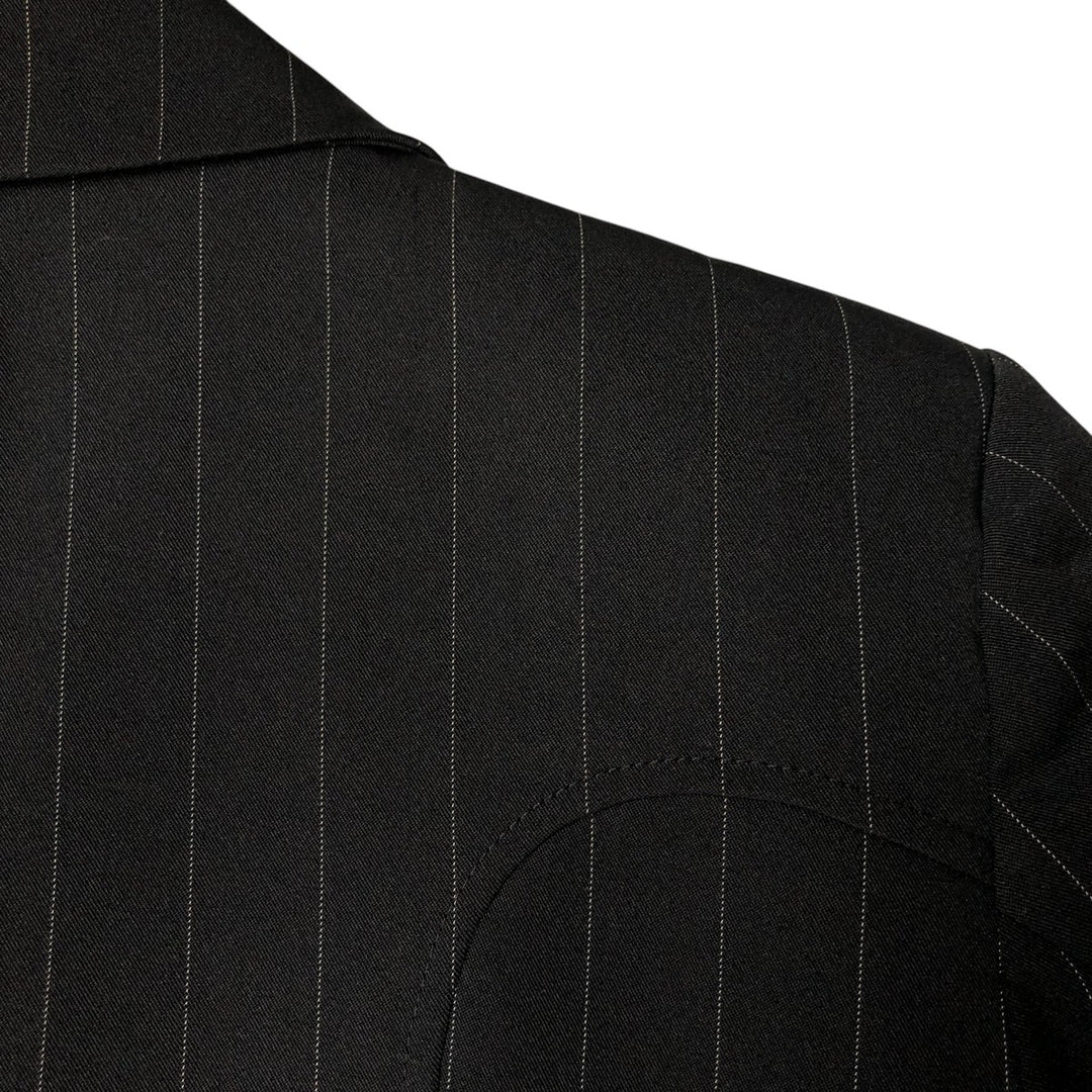View Stripe Pattern Peak Lapel Tailored Jacket Women's XS polyester black type Vintage Second Hand