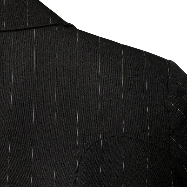 View Stripe Pattern Peak Lapel Tailored Jacket Women's XS polyester black type Vintage Second Hand