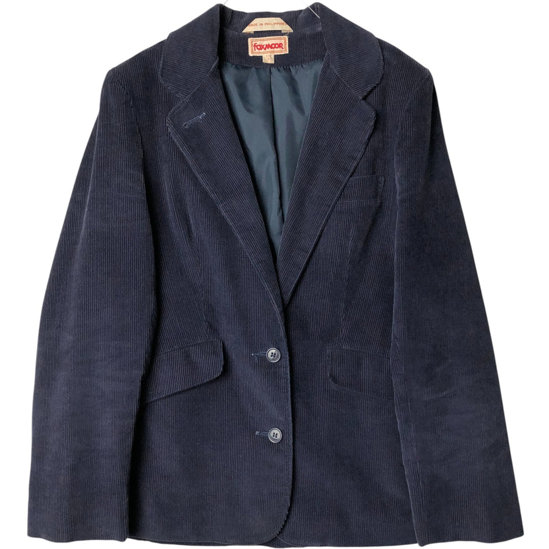 FOXMOOR Corduroy Tailored Jacket, Women's Size M cotton navy blue type Vintage Second Hand
