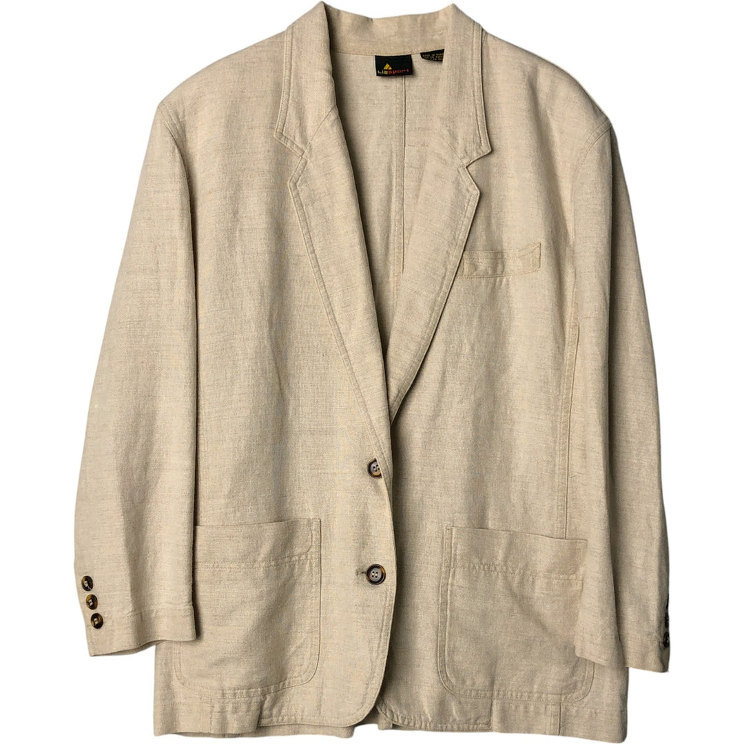 Liz Claiborne Lizsport Easy Jacket, Women's Size Small linen unbleached Vintage Second Hand
