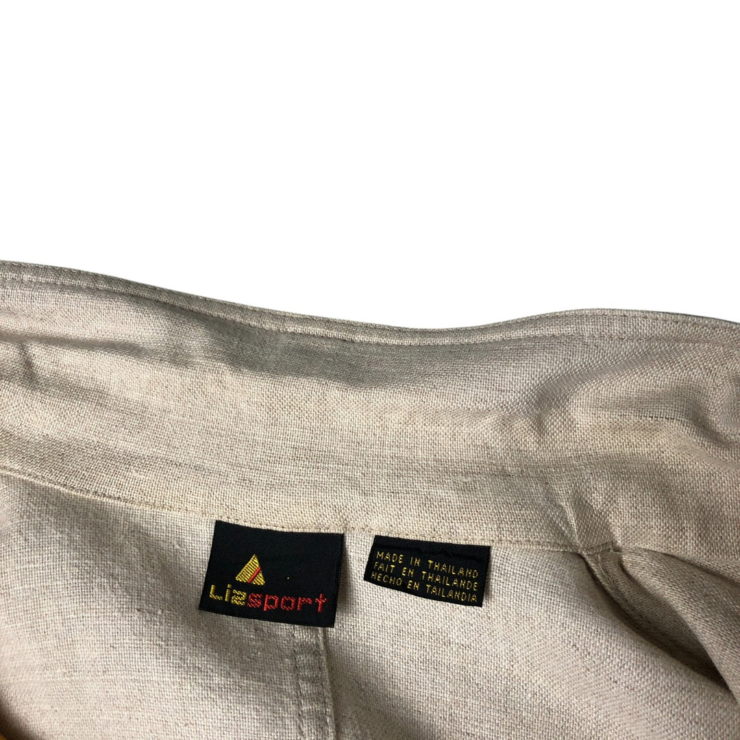 Liz Claiborne Lizsport Easy Jacket, Women's Size Small linen unbleached Vintage Second Hand