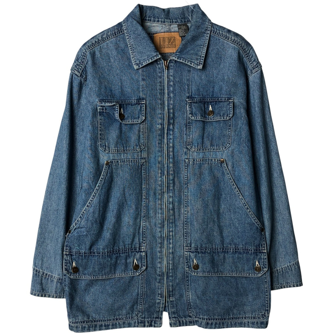 Liz Claiborne denim coverall, women's size M cotton blue type Vintage Second Hand