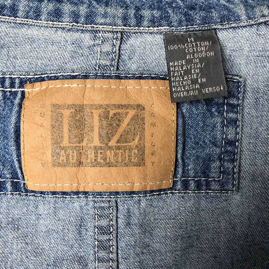 Liz Claiborne denim coverall, women's size M cotton blue type Vintage Second Hand