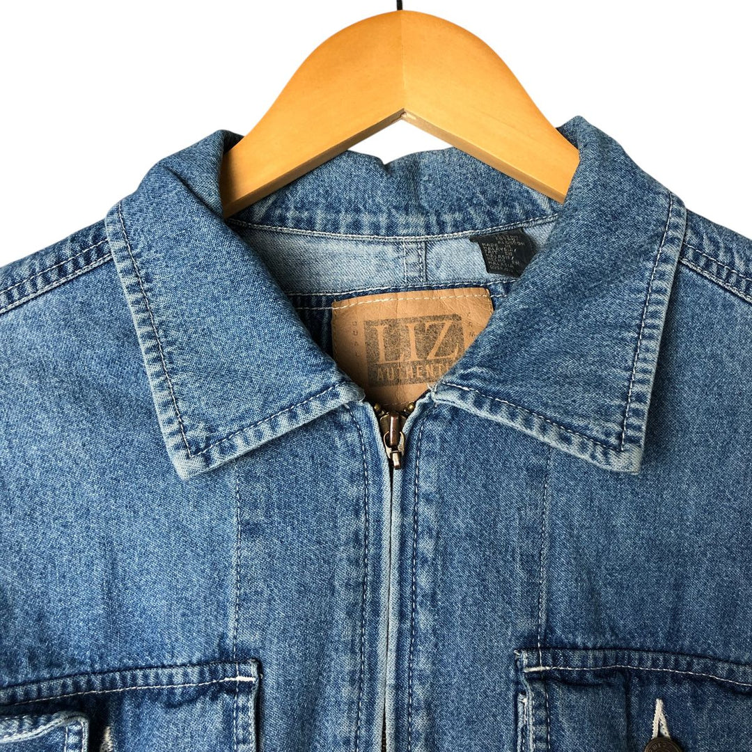 Liz Claiborne denim coverall, women's size M cotton blue type Vintage Second Hand