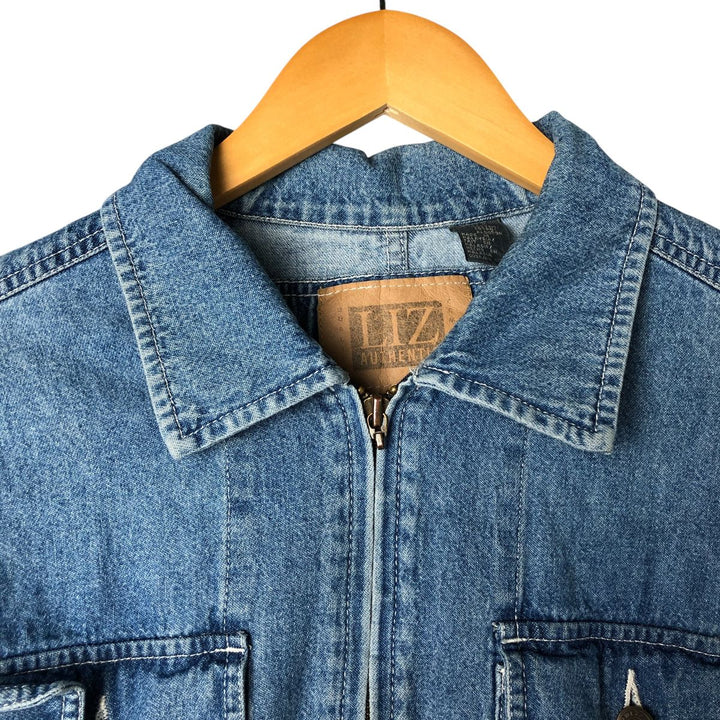 Liz Claiborne denim coverall, women's size M cotton blue type Vintage Second Hand