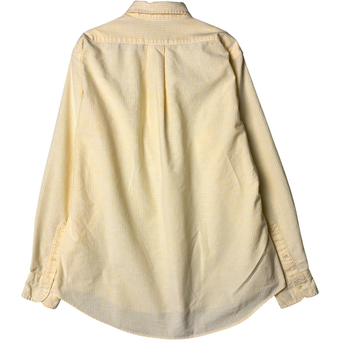 Vintage 1980'S Polo by Ralph Lauren long-sleeved button-down striped shirt, size M, women's cotton yellow type Vintage Second Hand