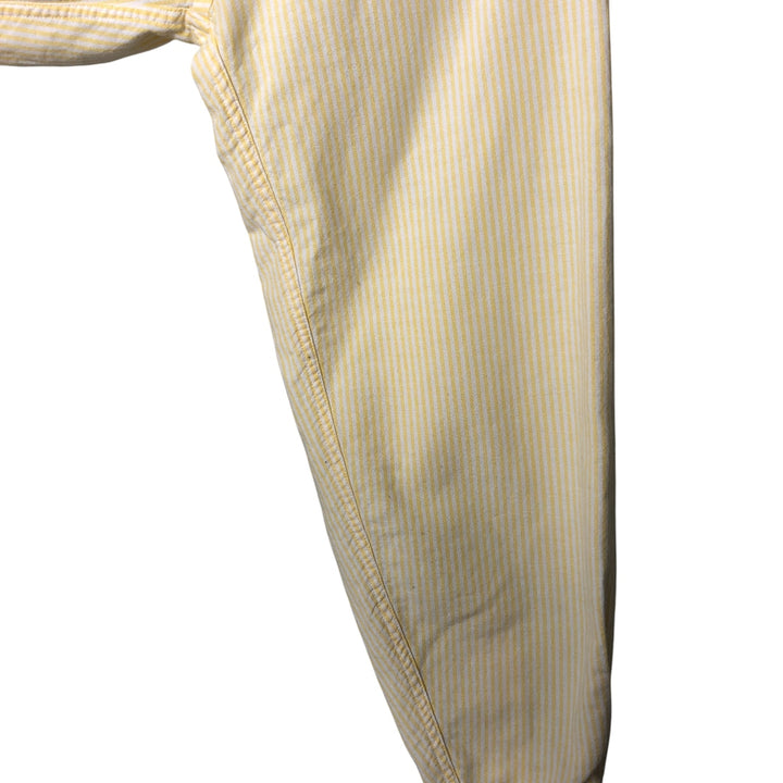 Vintage 1980'S Polo by Ralph Lauren long-sleeved button-down striped shirt, size M, women's cotton yellow type Vintage Second Hand