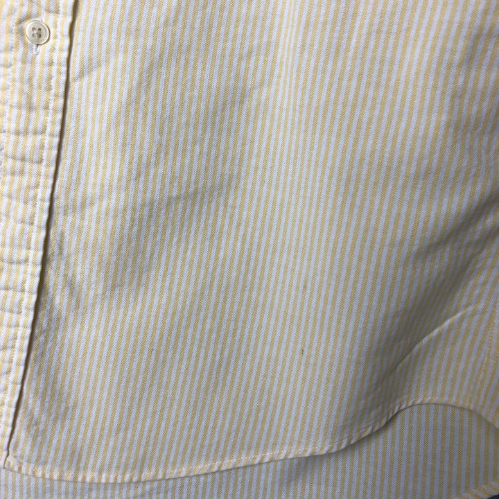 Vintage 1980'S Polo by Ralph Lauren long-sleeved button-down striped shirt, size M, women's cotton yellow type Vintage Second Hand