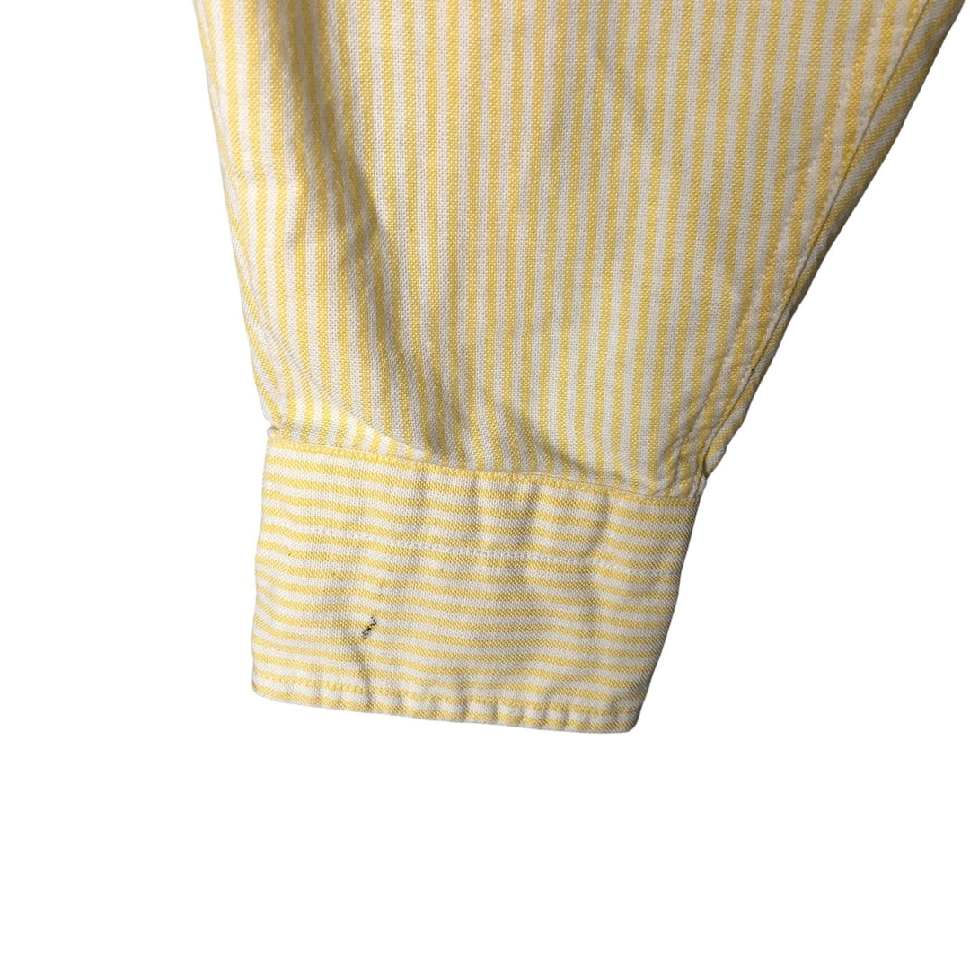 Vintage 1980'S Polo by Ralph Lauren long-sleeved button-down striped shirt, size M, women's cotton yellow type Vintage Second Hand
