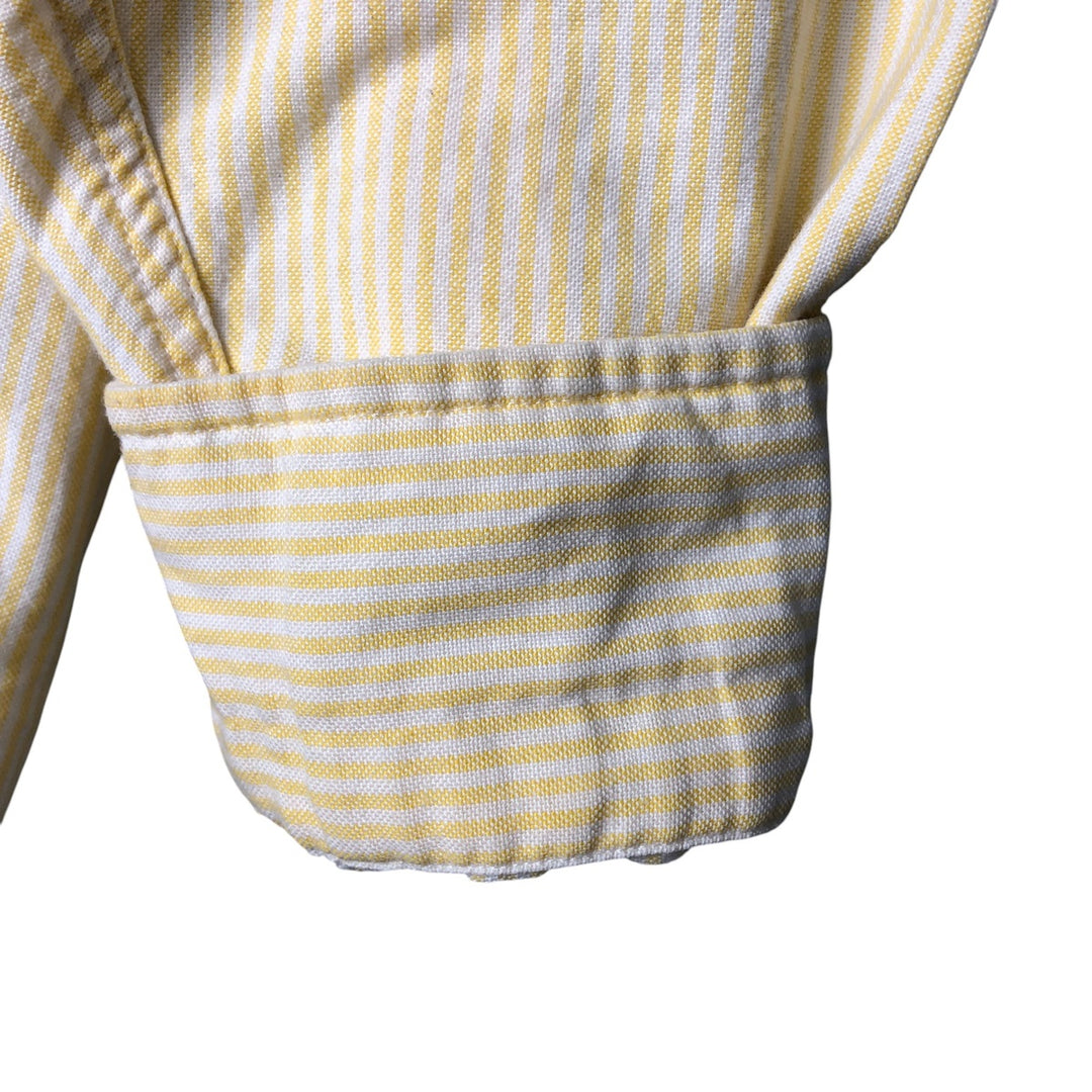 Vintage 1980'S Polo by Ralph Lauren long-sleeved button-down striped shirt, size M, women's cotton yellow type Vintage Second Hand