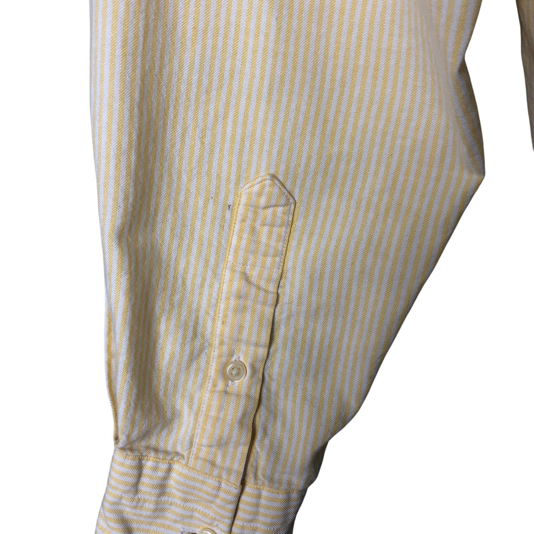 Vintage 1980'S Polo by Ralph Lauren long-sleeved button-down striped shirt, size M, women's cotton yellow type Vintage Second Hand