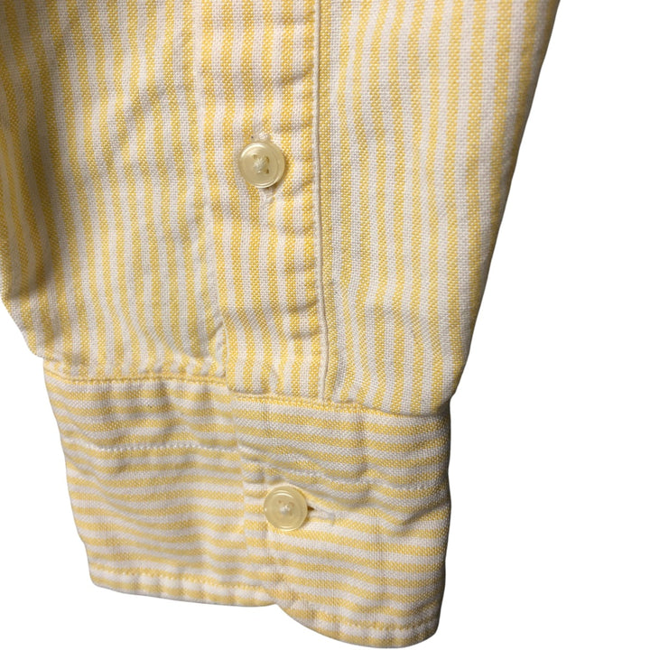 Vintage 1980'S Polo by Ralph Lauren long-sleeved button-down striped shirt, size M, women's cotton yellow type Vintage Second Hand