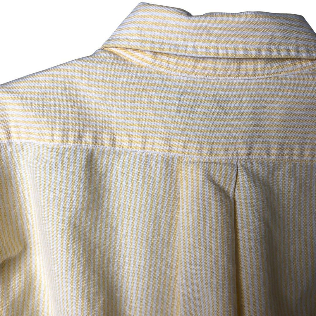 Vintage 1980'S Polo by Ralph Lauren long-sleeved button-down striped shirt, size M, women's cotton yellow type Vintage Second Hand