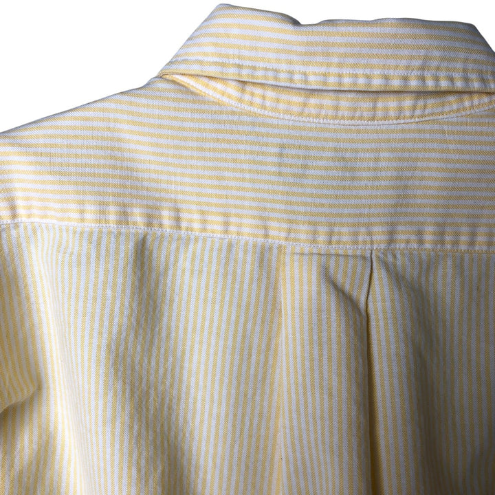 Vintage 1980'S Polo by Ralph Lauren long-sleeved button-down striped shirt, size M, women's cotton yellow type Vintage Second Hand