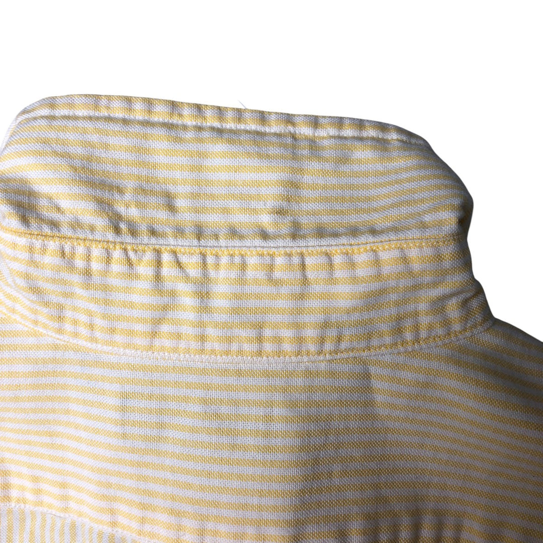 Vintage 1980'S Polo by Ralph Lauren long-sleeved button-down striped shirt, size M, women's cotton yellow type Vintage Second Hand