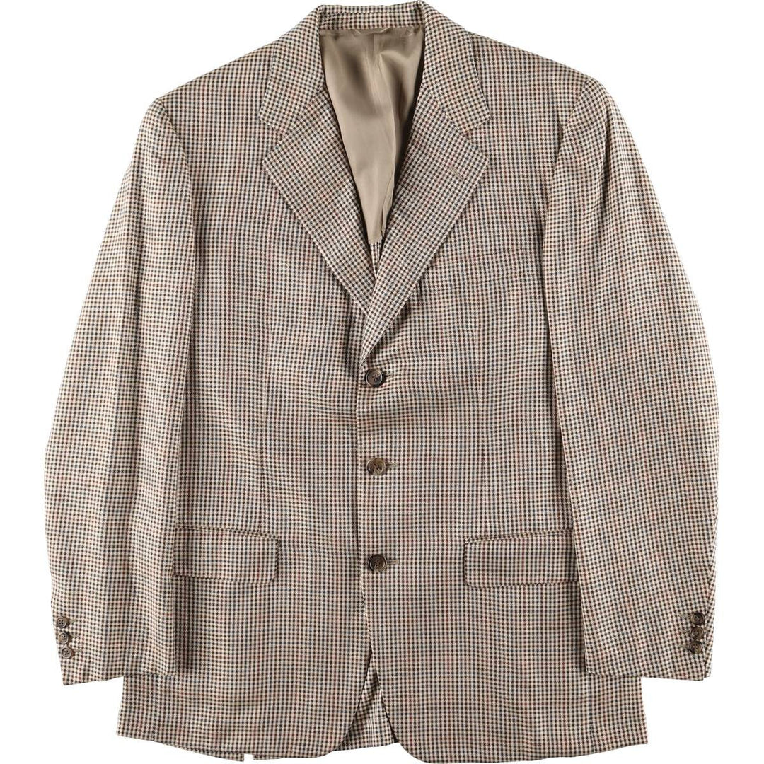 Vintage 90'S Burberry checked wool and silk tailored jacket, made in Italy, size M. silk Beige type Vintage Second Hand