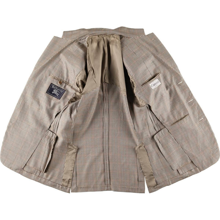 Vintage 90'S Burberry checked wool and silk tailored jacket, made in Italy, size M. silk Beige type Vintage Second Hand