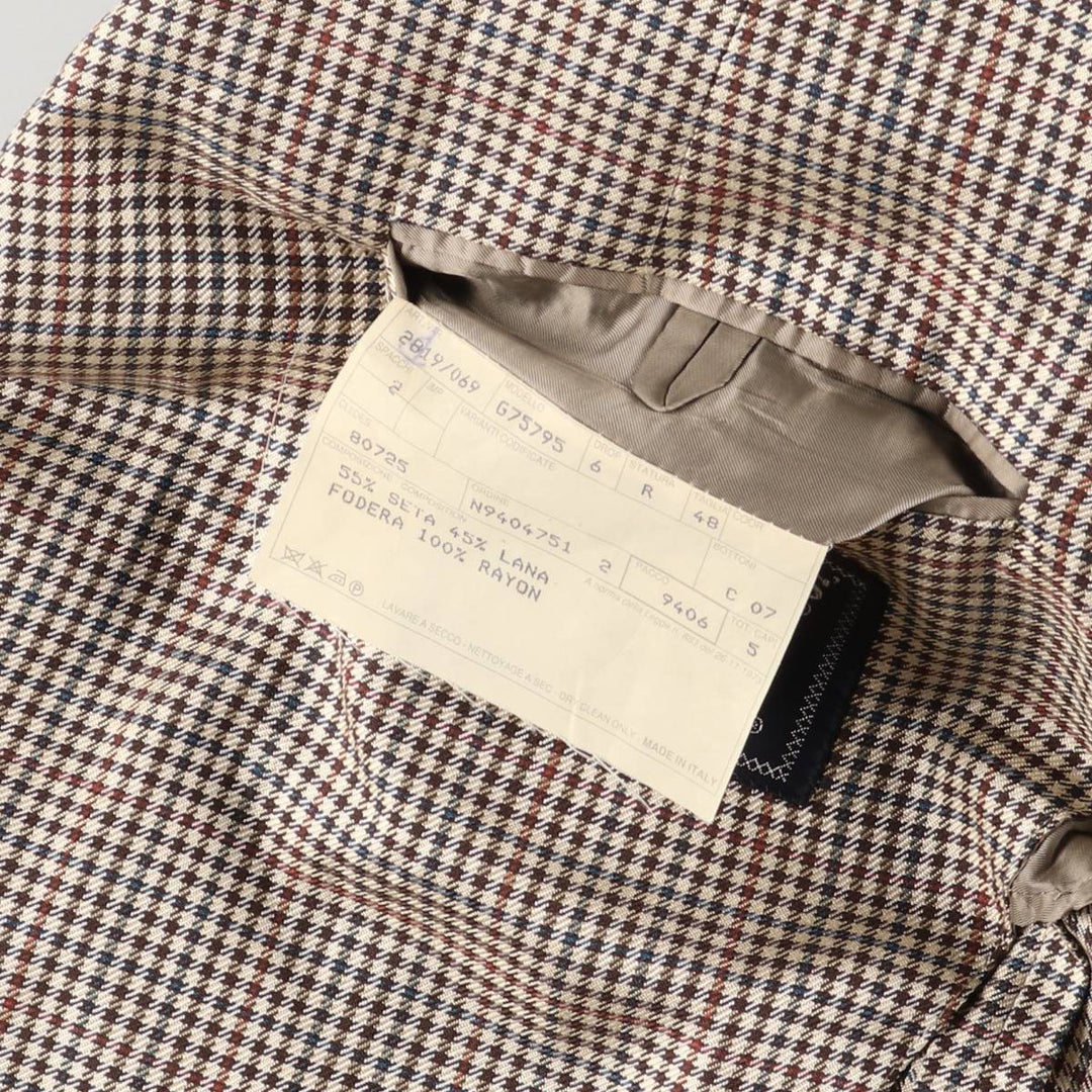 Vintage 90'S Burberry checked wool and silk tailored jacket, made in Italy, size M. silk Beige type Vintage Second Hand