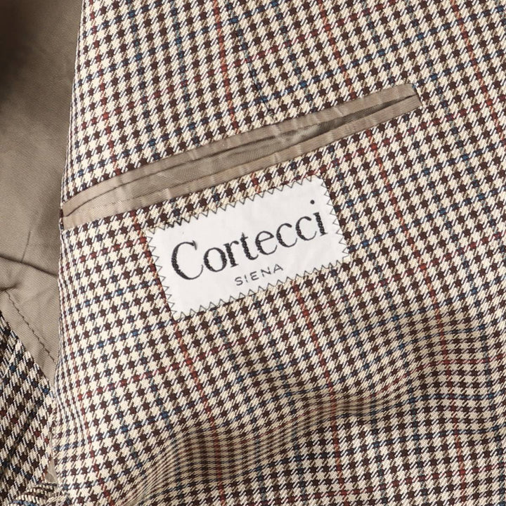 Vintage 90'S Burberry checked wool and silk tailored jacket, made in Italy, size M. silk Beige type Vintage Second Hand