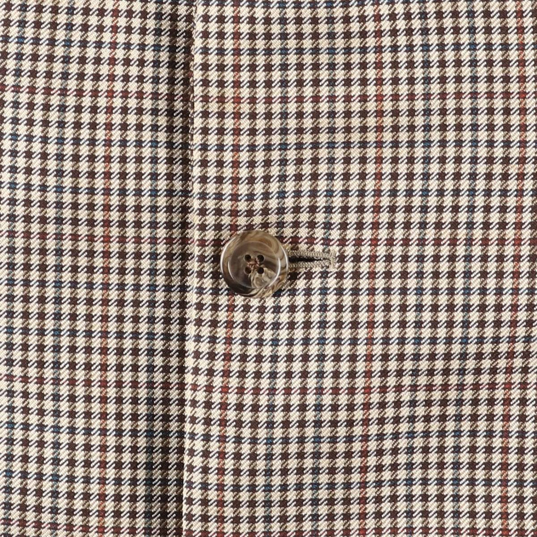 Vintage 90'S Burberry checked wool and silk tailored jacket, made in Italy, size M. silk Beige type Vintage Second Hand