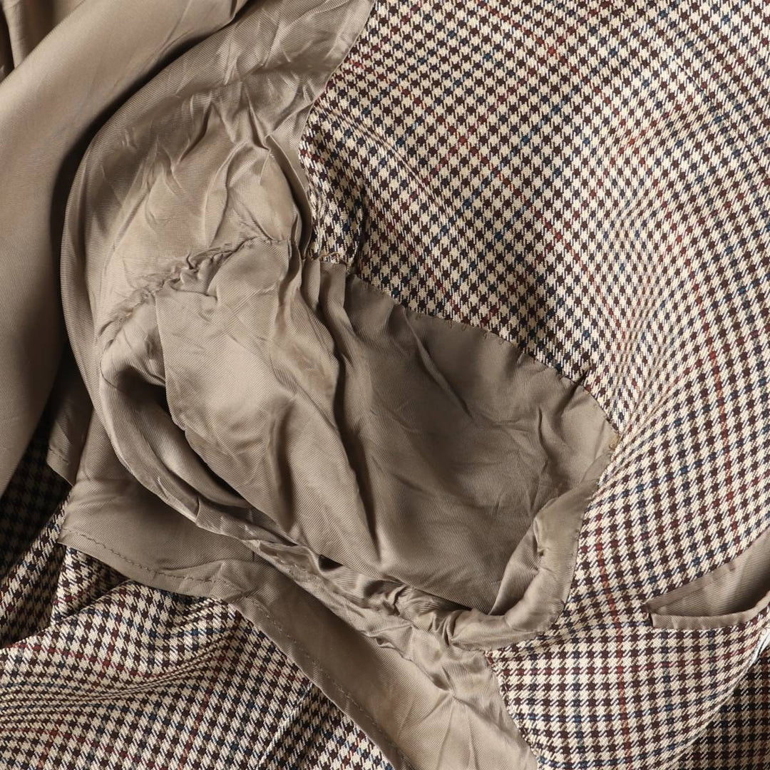Vintage 90'S Burberry checked wool and silk tailored jacket, made in Italy, size M. silk Beige type Vintage Second Hand