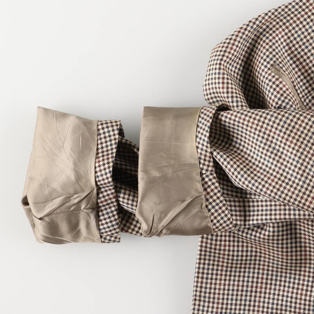 Vintage 90'S Burberry checked wool and silk tailored jacket, made in Italy, size M. silk Beige type Vintage Second Hand