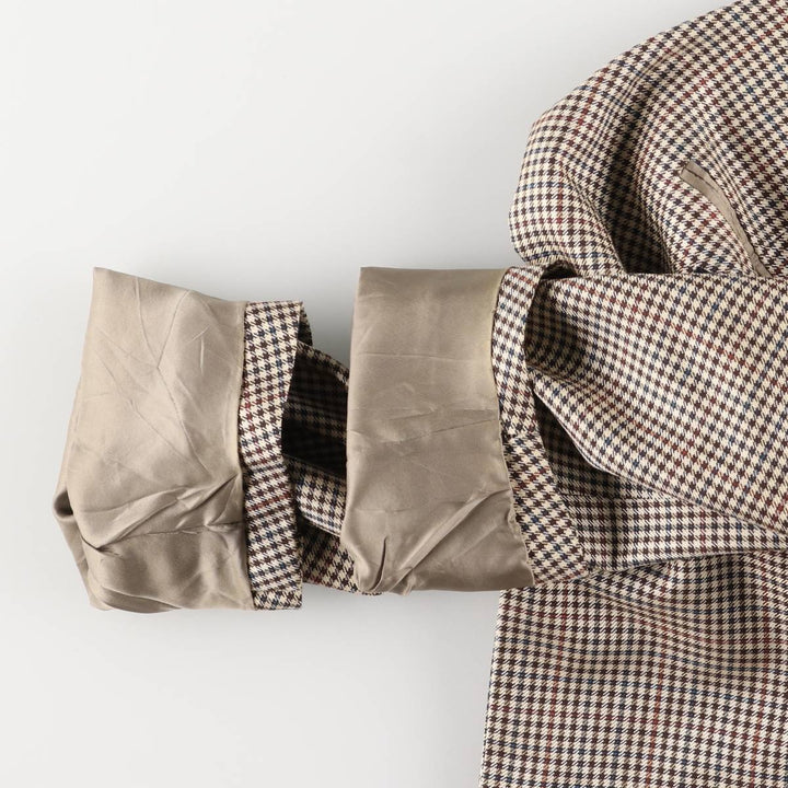 Vintage 90'S Burberry checked wool and silk tailored jacket, made in Italy, size M. silk Beige type Vintage Second Hand