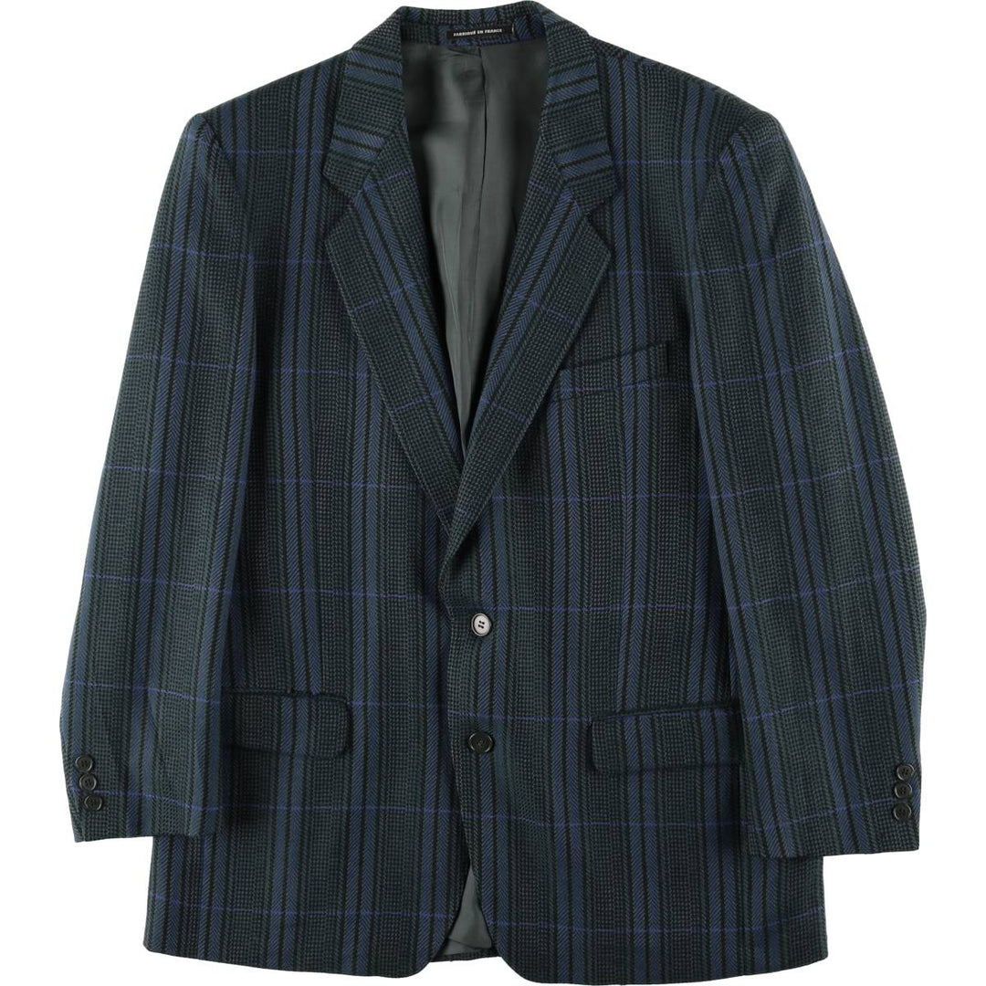 Vintage 1990'S Yves Saint Laurent POUR HOMME checked pattern tailored jacket, made in France, size L. unclear green type Vintage Second Hand