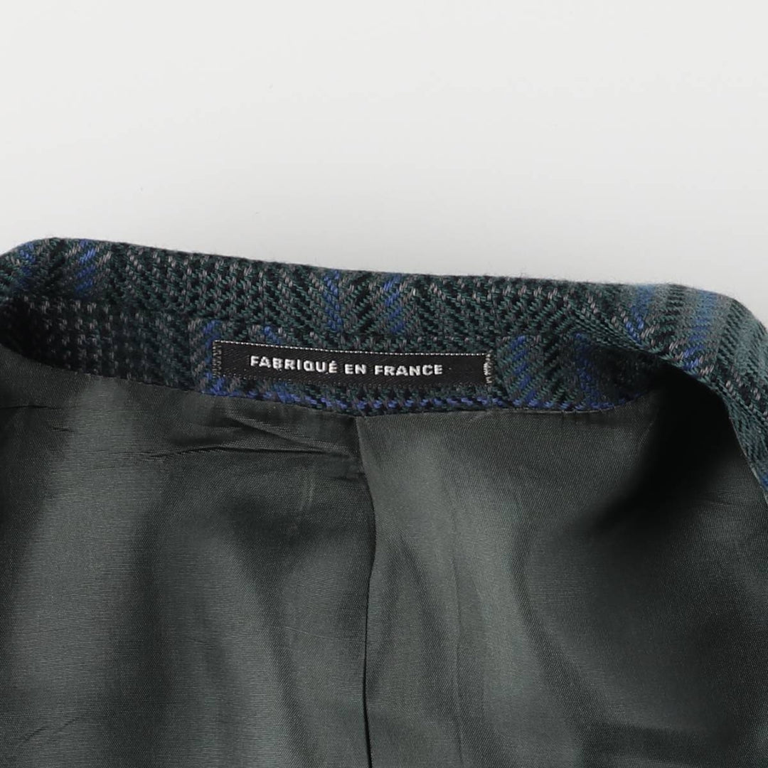 Vintage 1990'S Yves Saint Laurent POUR HOMME checked pattern tailored jacket, made in France, size L. unclear green type Vintage Second Hand