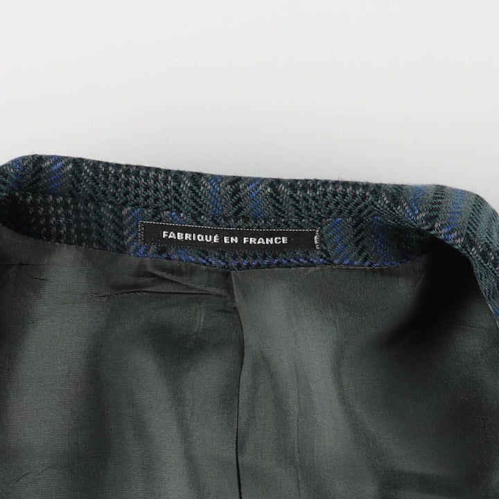 Vintage 1990'S Yves Saint Laurent POUR HOMME checked pattern tailored jacket, made in France, size L. unclear green type Vintage Second Hand