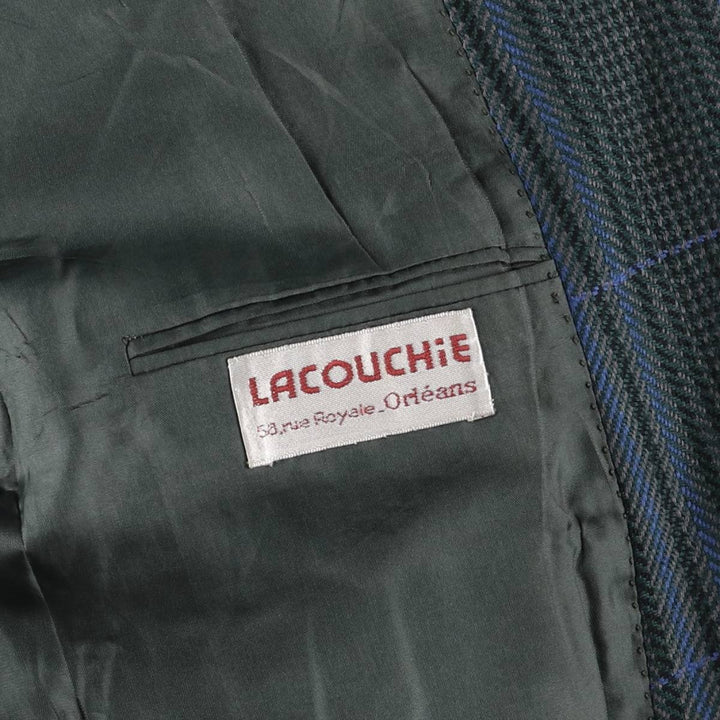 Vintage 1990'S Yves Saint Laurent POUR HOMME checked pattern tailored jacket, made in France, size L. unclear green type Vintage Second Hand