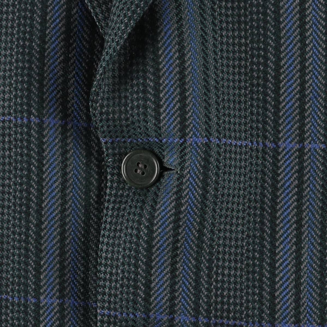 Vintage 1990'S Yves Saint Laurent POUR HOMME checked pattern tailored jacket, made in France, size L. unclear green type Vintage Second Hand