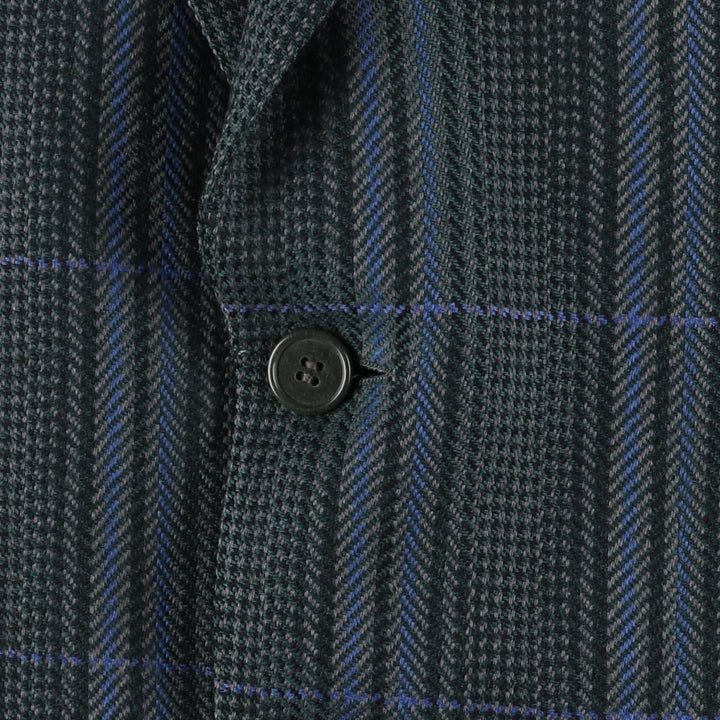 Vintage 1990'S Yves Saint Laurent POUR HOMME checked pattern tailored jacket, made in France, size L. unclear green type Vintage Second Hand