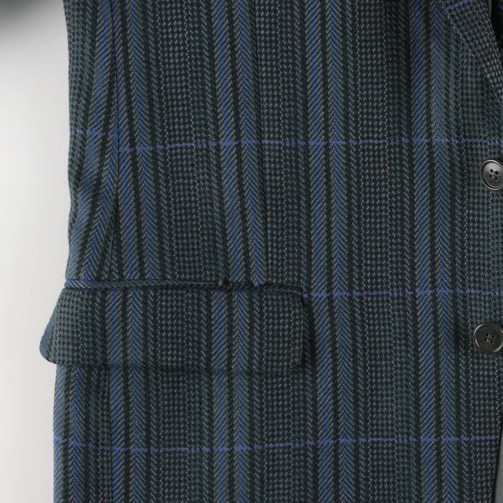 Vintage 1990'S Yves Saint Laurent POUR HOMME checked pattern tailored jacket, made in France, size L. unclear green type Vintage Second Hand