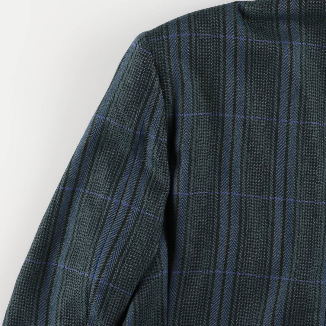Vintage 1990'S Yves Saint Laurent POUR HOMME checked pattern tailored jacket, made in France, size L. unclear green type Vintage Second Hand