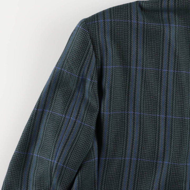 Vintage 1990'S Yves Saint Laurent POUR HOMME checked pattern tailored jacket, made in France, size L. unclear green type Vintage Second Hand