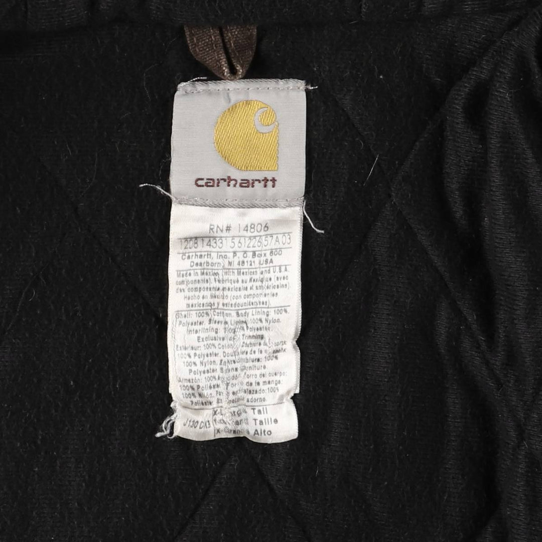 2000'S Carhartt Active Jacket, Padded Duck Full Zip Hoodie, Men's Size XL cotton brown type Vintage Second Hand