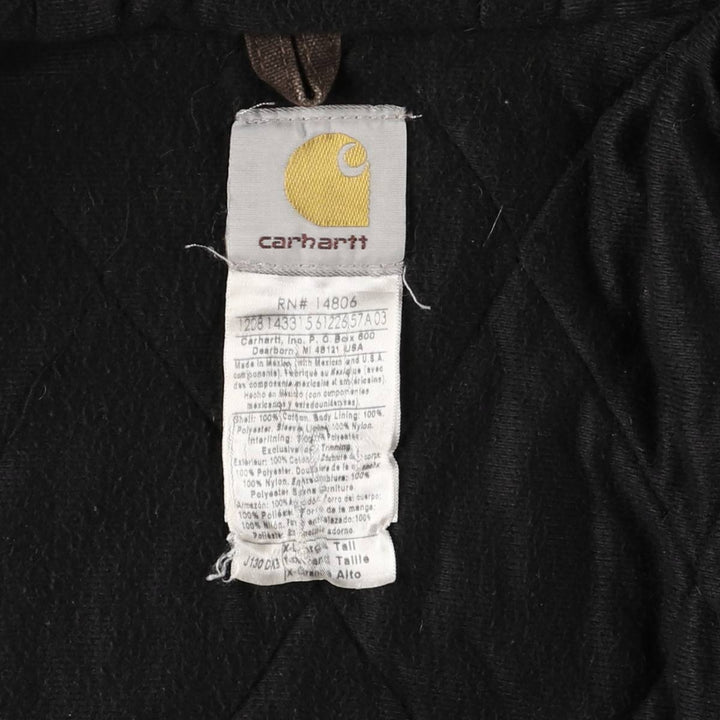 2000'S Carhartt Active Jacket, Padded Duck Full Zip Hoodie, Men's Size XL cotton brown type Vintage Second Hand